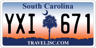 SC license plate YXI671