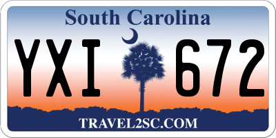 SC license plate YXI672
