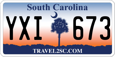 SC license plate YXI673