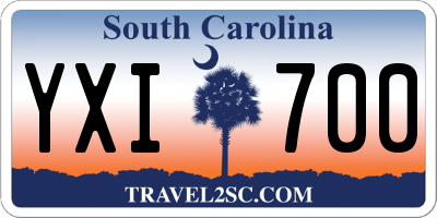 SC license plate YXI700