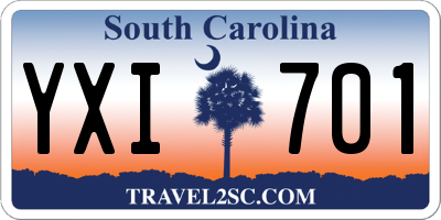 SC license plate YXI701