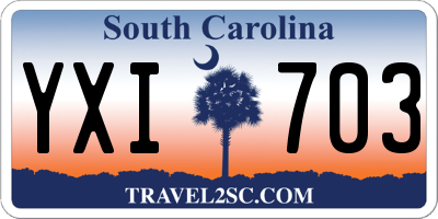 SC license plate YXI703