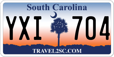 SC license plate YXI704