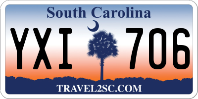 SC license plate YXI706