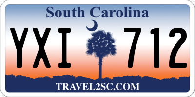 SC license plate YXI712