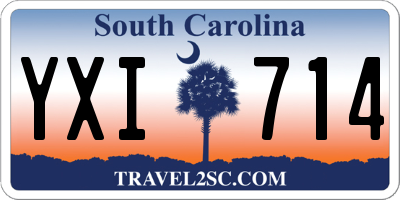 SC license plate YXI714