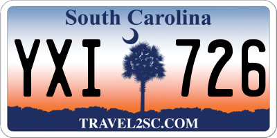 SC license plate YXI726