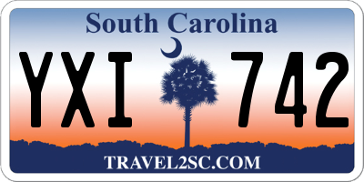 SC license plate YXI742