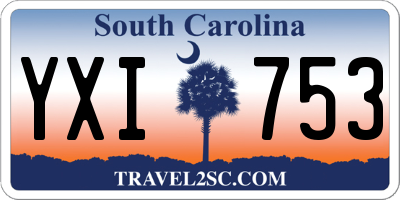 SC license plate YXI753