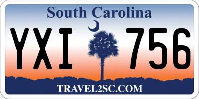 SC license plate YXI756