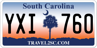 SC license plate YXI760