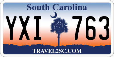 SC license plate YXI763