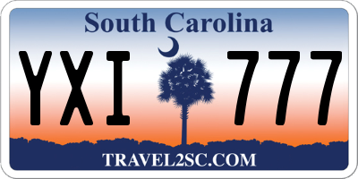 SC license plate YXI777