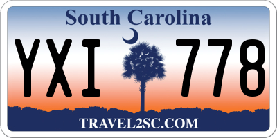 SC license plate YXI778