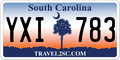 SC license plate YXI783