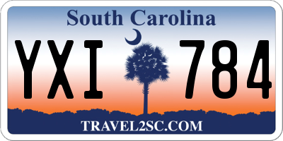 SC license plate YXI784