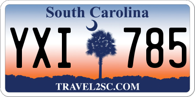 SC license plate YXI785