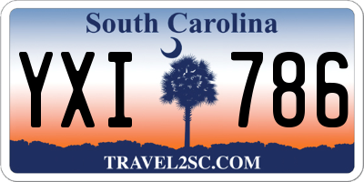 SC license plate YXI786