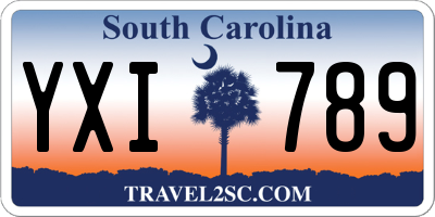 SC license plate YXI789