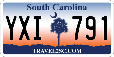 SC license plate YXI791