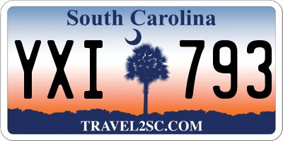 SC license plate YXI793