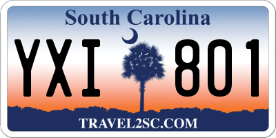 SC license plate YXI801