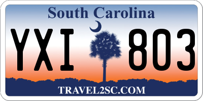 SC license plate YXI803