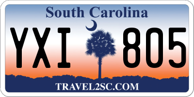 SC license plate YXI805