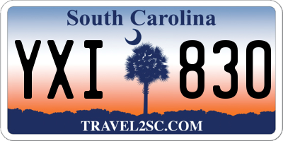 SC license plate YXI830