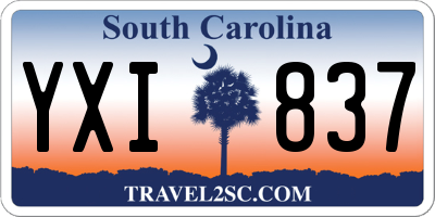 SC license plate YXI837