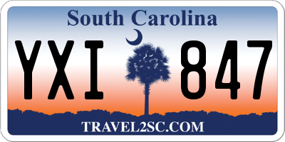 SC license plate YXI847