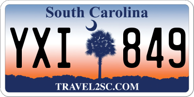 SC license plate YXI849