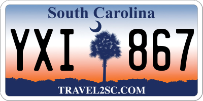 SC license plate YXI867