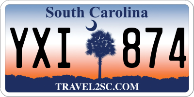 SC license plate YXI874