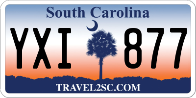 SC license plate YXI877