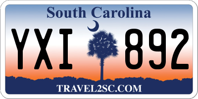 SC license plate YXI892