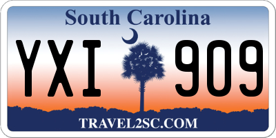 SC license plate YXI909