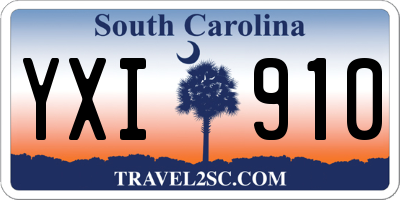 SC license plate YXI910
