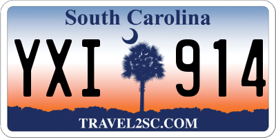 SC license plate YXI914