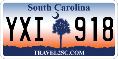 SC license plate YXI918