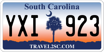 SC license plate YXI923