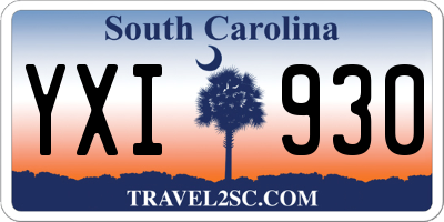 SC license plate YXI930