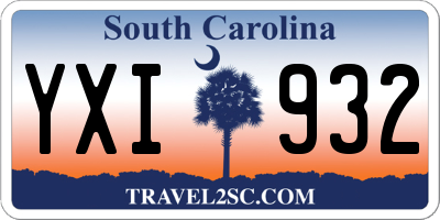 SC license plate YXI932