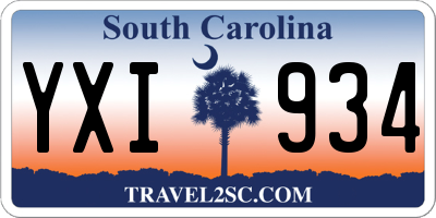 SC license plate YXI934