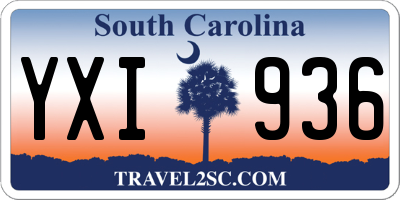 SC license plate YXI936