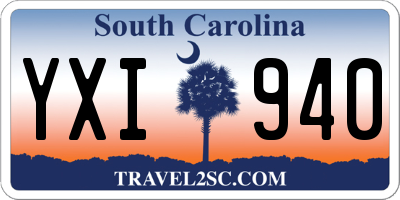 SC license plate YXI940