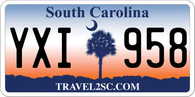 SC license plate YXI958