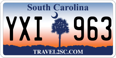SC license plate YXI963