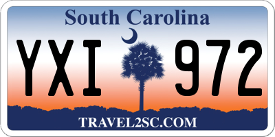 SC license plate YXI972