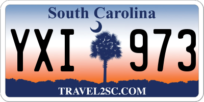 SC license plate YXI973